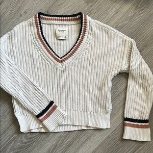 Abercrombie & Fitch Striped V-Neck Sweater